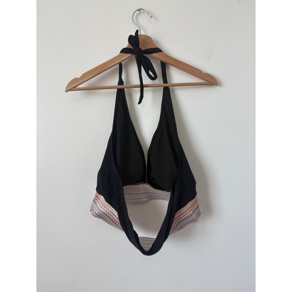 New - women's SHEIN Halter Swimsuit Top – Black with Multicolor Band – XL - Picture 3 of 4